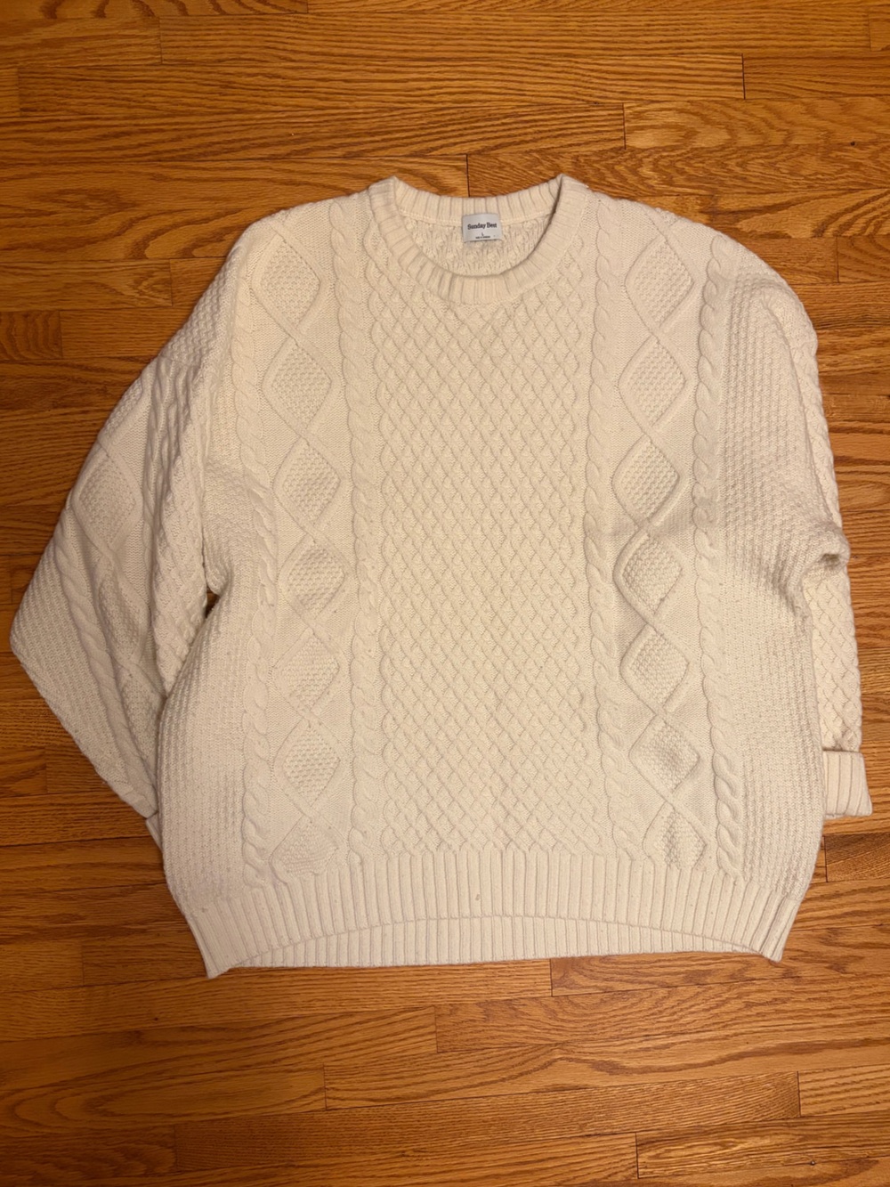 Sunday Best Ivory Cable Crewneck “Peggy Sweater”